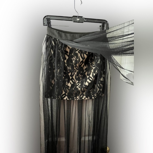 Mini Skirt With Sheer Overlay - Picture 7 of 15